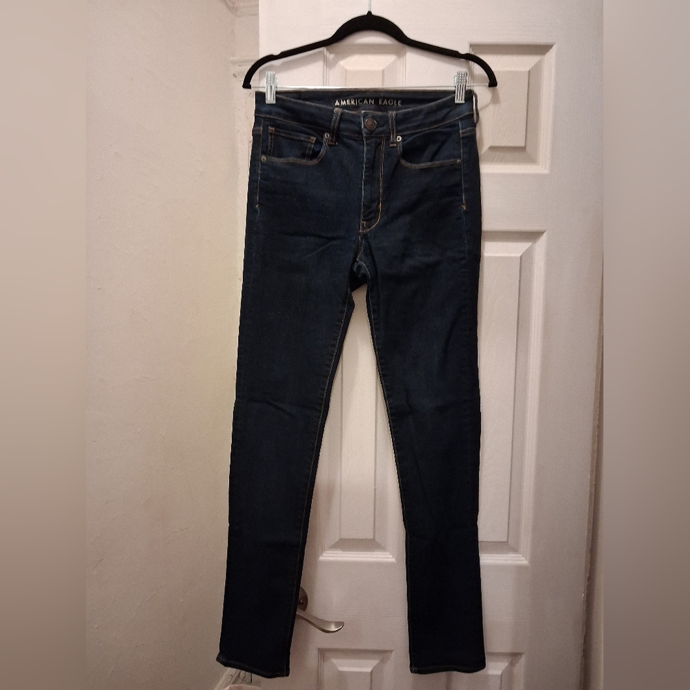 American Eagle navy blue high rise skinny jeans